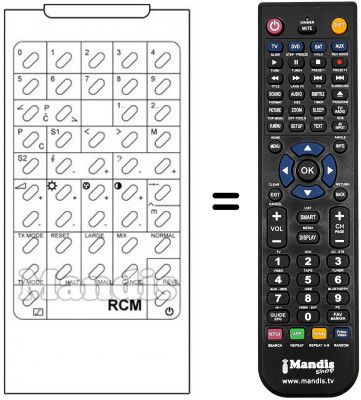 Télécommande équivalente RCM STEREO Télécommande équivalente RCM STEREO