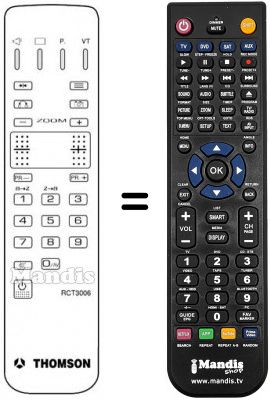 Télécommande équivalente Thomson 81 DXC 89 DY Télécommande équivalente Thomson 81 DXC 89 DY