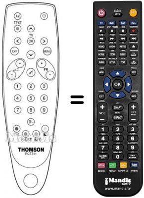Télécommande équivalente RCT 313 Télécommande équivalente RCT 313