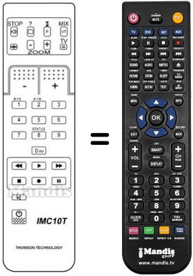 Télécommande équivalente RCT 8000 Télécommande équivalente RCT 8000
