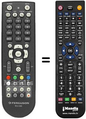Télécommande équivalente RCU 500 Télécommande équivalente RCU 500