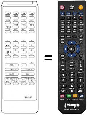 Télécommande équivalente RC 352