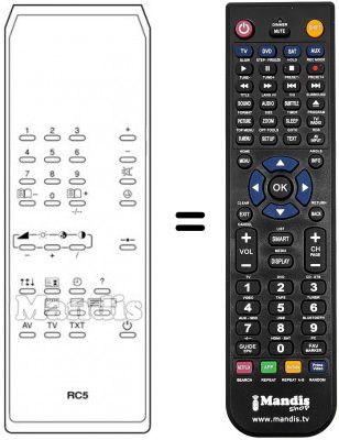 T&eacute;l&eacute;commande &eacute;quivalente RC 5