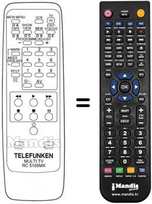 Télécommande équivalente RC 5105 MX
