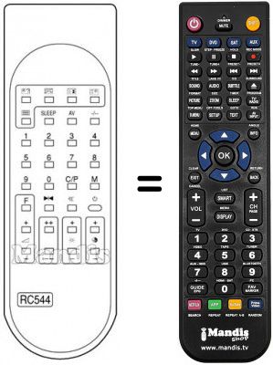 Télécommande équivalente RC 544
