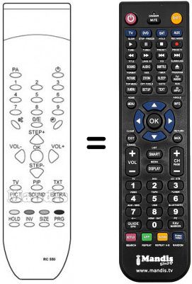 T&eacute;l&eacute;commande &eacute;quivalente QUELLE RC 554