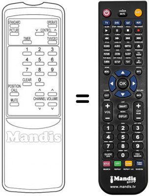 Télécommande équivalente RD-1077 E Télécommande équivalente RD-1077 E