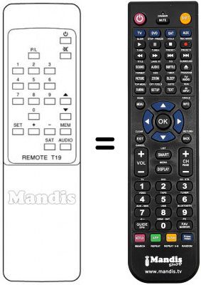 Télécommande équivalente REMOTE T19
