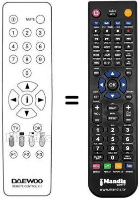T&eacute;l&eacute;commande &eacute;quivalente REMOTE CONTROL 211
