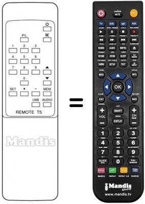 T&eacute;l&eacute;commande &eacute;quivalente REMOTE T5