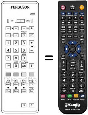 Télécommande équivalente RH 71 M / 2 Télécommande équivalente RH 71 M / 2