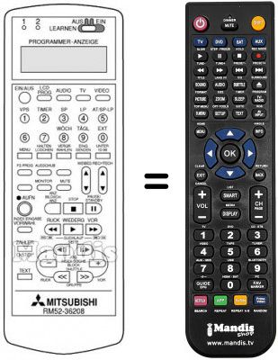 Télécommande équivalente RM 52-36208 Télécommande équivalente RM 52-36208