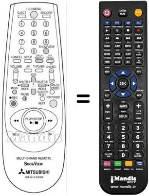 Télécommande équivalente RM 641V-63304 Télécommande équivalente RM 641V-63304