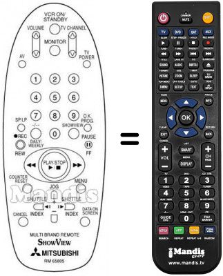 Télécommande équivalente RM 65805 Télécommande équivalente RM 65805
