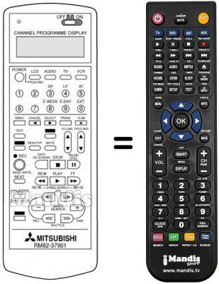Télécommande équivalente RM 82-37901 Télécommande équivalente RM 82-37901