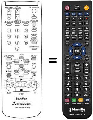 Télécommande équivalente RM M30V-57601 Télécommande équivalente RM M30V-57601