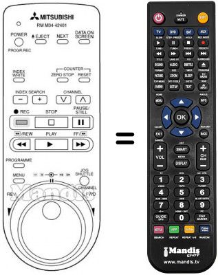 Télécommande équivalente RM M34-42401 Télécommande équivalente RM M34-42401