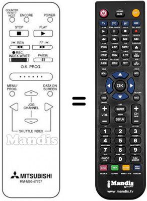 Télécommande équivalente RM M36-47707 Télécommande équivalente RM M36-47707