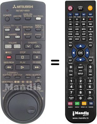 Télécommande équivalente RM M57-48001 Télécommande équivalente RM M57-48001