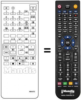 T&eacute;l&eacute;commande &eacute;quivalente RM 673