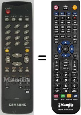 Télécommande équivalente 00006 C