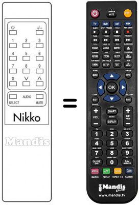 T&eacute;l&eacute;commande &eacute;quivalente SAT 16 TASTI