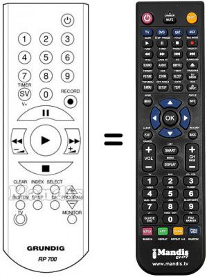 Télécommande équivalente Grundig SE-8105 HIFI