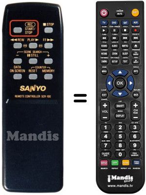 T&eacute;l&eacute;commande &eacute;quivalente Sanyo VMRZ-1P