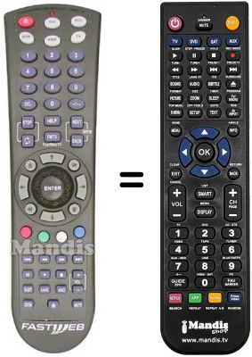 T&eacute;l&eacute;commande &eacute;quivalente FASTWEB FASTWEB (ver. 1)