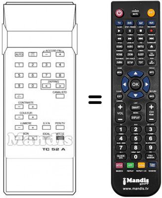 T&eacute;l&eacute;commande &eacute;quivalente TC 52 A