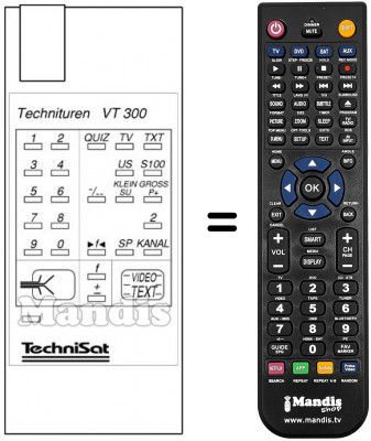 Télécommande équivalente TECHNITUNER VT 300
