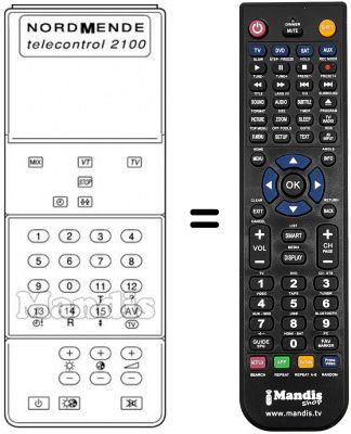 Télécommande équivalente TELECONTROL 2100 Télécommande équivalente TELECONTROL 2100