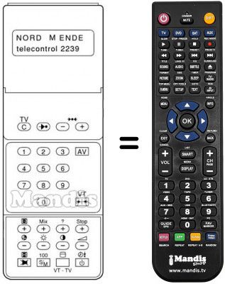 Télécommande équivalente TELECONTROL 2239 Télécommande équivalente TELECONTROL 2239