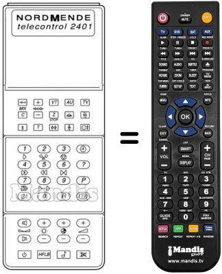Télécommande équivalente TELECONTROL 2401 Télécommande équivalente TELECONTROL 2401