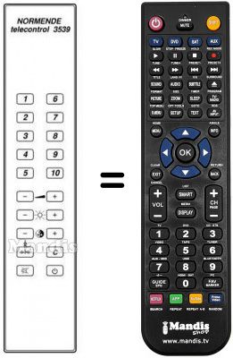 Télécommande équivalente TELECONTROL 3539 Télécommande équivalente TELECONTROL 3539