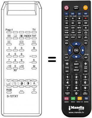 T&eacute;l&eacute;commande &eacute;quivalente TELEVIDEO 39