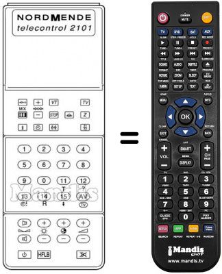 T&eacute;l&eacute;commande &eacute;quivalente TELECONTROL 2101