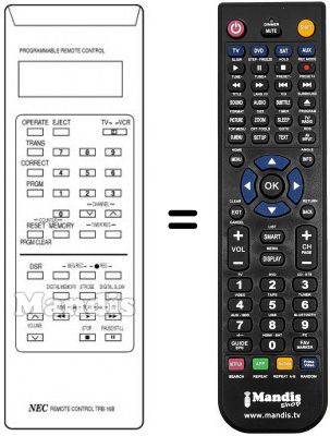 Télécommande équivalente TRB-16 B Télécommande équivalente TRB-16 B