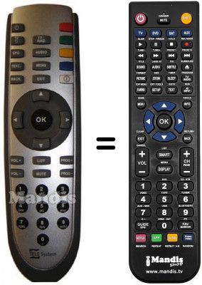 T&eacute;l&eacute;commande &eacute;quivalente Telesystem TS 7.4 DT