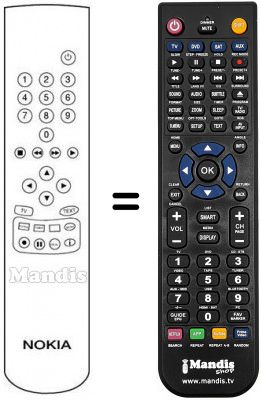 Télécommande équivalente Ingelen TVR 5135 Télécommande équivalente Ingelen TVR 5135