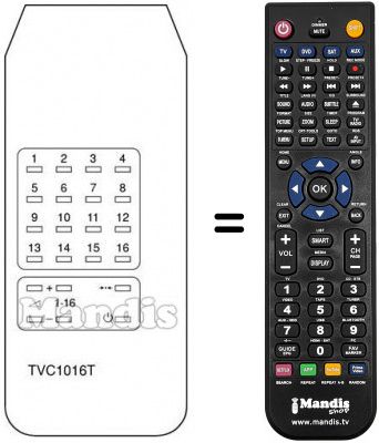 T&eacute;l&eacute;commande &eacute;quivalente TVC 1016 T