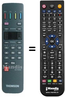 Télécommande équivalente Thomson 70972 T Télécommande équivalente Thomson 70972 T