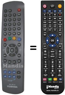 T&eacute;l&eacute;commande &eacute;quivalente Toshiba 32 MW 7 DG