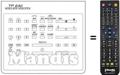 T&eacute;l&eacute;commande &eacute;quivalente TP 630