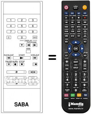 Télécommande équivalente V 1205 K Télécommande équivalente V 1205 K