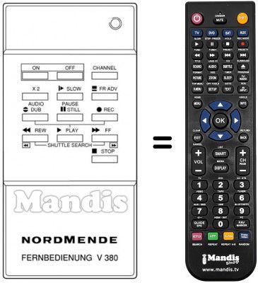 Télécommande équivalente NordMende V 303 PSN Télécommande équivalente NordMende V 303 PSN