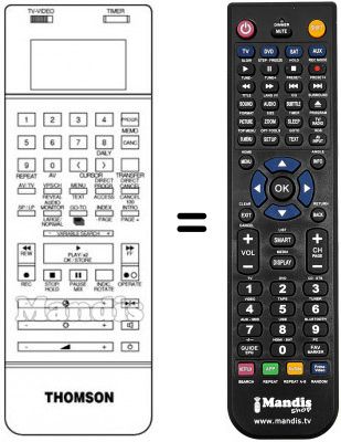 Télécommande équivalente Thomson V 630 Télécommande équivalente Thomson V 630