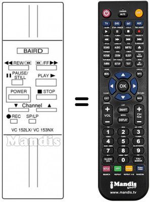Télécommande équivalente VC 152 LX / VC 153NX