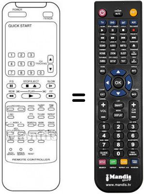 Télécommande équivalente WELTBLICH VTR 2911