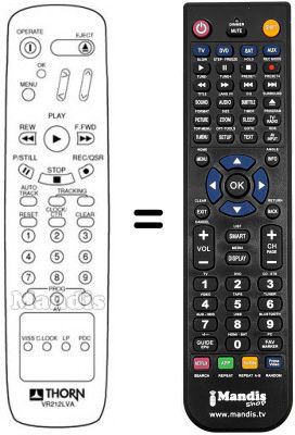 T&eacute;l&eacute;commande &eacute;quivalente VR 212 LVA